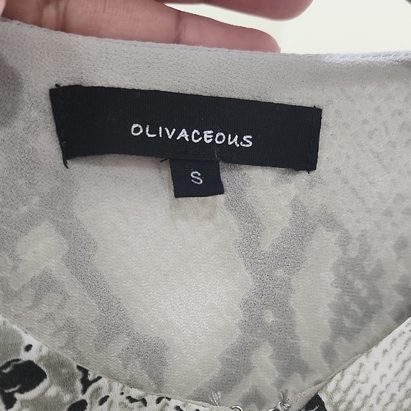 Snakeskin Print Olivaceous Black and White Dres Mini - Picture 2 of 11